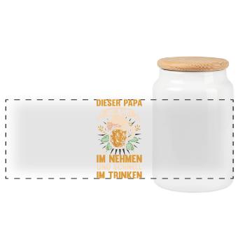 Bière, fête des pères, papa, papa - Boîte à biscuits avec couvercle en bois - blanc - Devant
