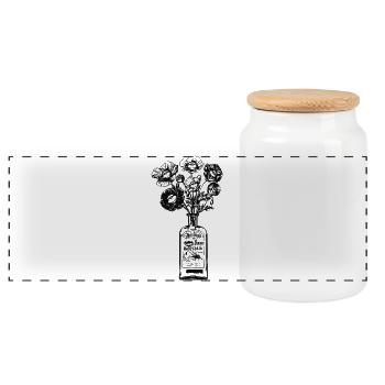 Funny Rolling Eyes, Mood, Teens - Panoramic Cookie Jar with Wooden Lid - white - Front