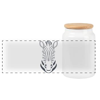 Art de silhouette zèbre - Boîte à biscuits avec couvercle en bois - blanc - Devant