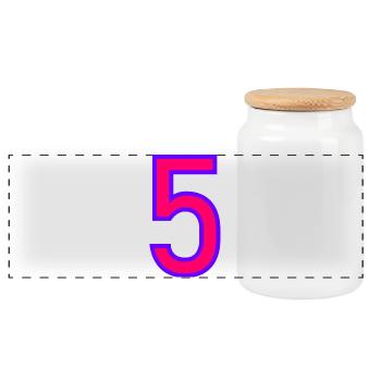 5. ANNIVERSAIRE. 5 ANS. 5e ANNIVERSAIRE. ENFANT - Boîte à biscuits avec couvercle en bois - blanc - Devant