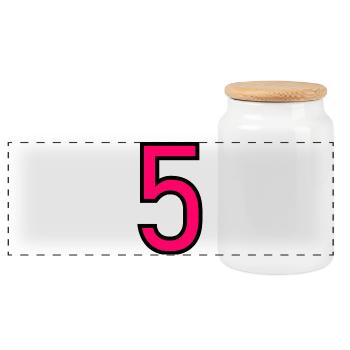 5. ANNIVERSAIRE. 5 ANS. 5e ANNIVERSAIRE. ENFANT - Boîte à biscuits avec couvercle en bois - blanc - Devant