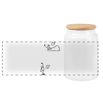 13 Year Old 13th Anniversary Gift - 13 Year Old - Panoramic Cookie Jar with Wooden Lid - white - Front