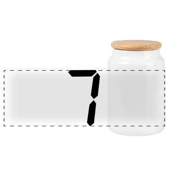 digitale_zahl_7- - Boîte à biscuits avec couvercle en bois - blanc - Devant