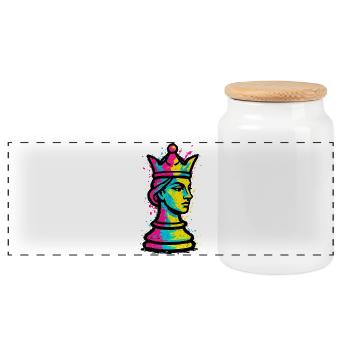 Reine des Échecs : La Science du Gambit Pop - Boîte à biscuits avec couvercle en bois - blanc - Devant