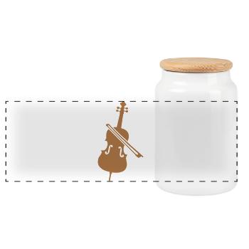 violoncelle - Boîte à biscuits avec couvercle en bois - blanc - Devant