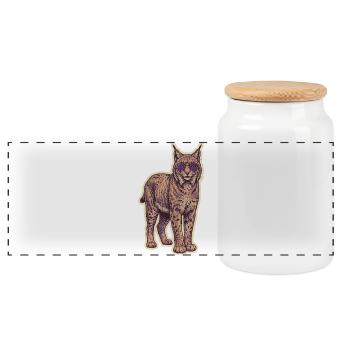 Lynx Wildcat Sunglasses - Panoramic Cookie Jar with Wooden Lid - white - Front