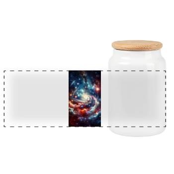 Cosmic Spiral : Nébuleuse Stellaire - Boîte à biscuits avec couvercle en bois - blanc - Devant