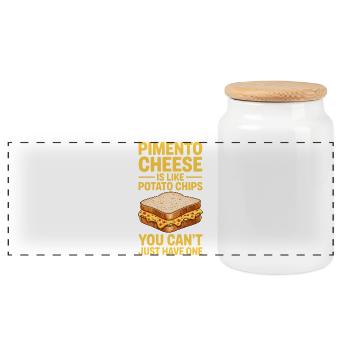 Pimento Cheese Sandwiches Geschenke - Panorama Keksdose mit Holzdeckel - Weiß - Vorne