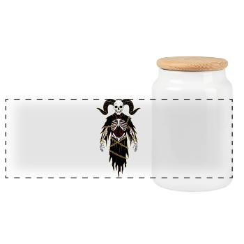 Masque de Démon Démoniaque, Fantasy de Mort, Satan Halloween - Boîte à biscuits avec couvercle en bois - blanc - Devant