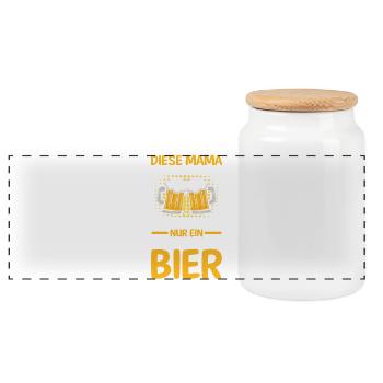 Bier Bierliebhaberin Mutter Mama - Panorama Keksdose mit Holzdeckel - Weiß - Vorne