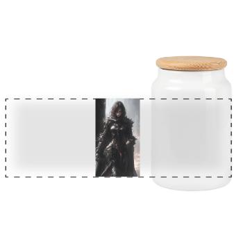 Spread art - Panoramic Cookie Jar with Wooden Lid - white - Front