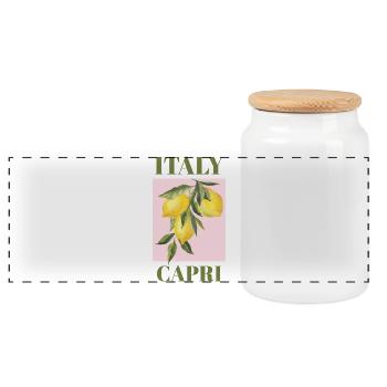 Vacances en Italie Plage Limes Island Mode - Boîte à biscuits avec couvercle en bois - blanc - Devant