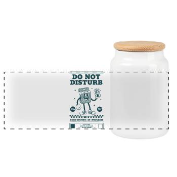 Ne pas interrompre l’ouverture de paquets en cours de trading - Boîte à biscuits avec couvercle en bois - blanc - Devant
