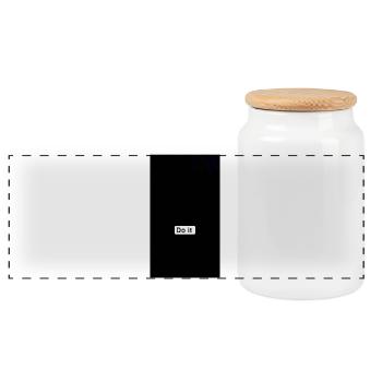 Faites-le en noir minimal - Boîte à biscuits avec couvercle en bois - blanc - Devant