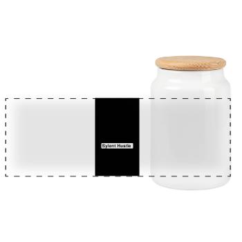 Sylent Hustle Noir Monochrome Tee - Panorama Keksdose mit Holzdeckel - Weiß - Vorne