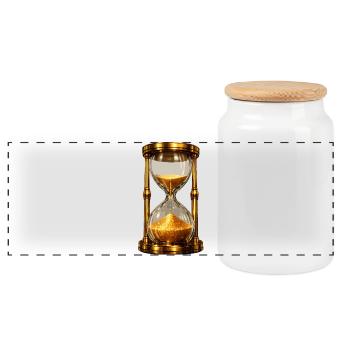 Sablier d’or - Boîte à biscuits avec couvercle en bois - blanc - Devant