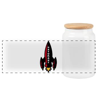 Matura Rocket (Certificat de fin d’études / Diplôme / 4C) - Boîte à biscuits avec couvercle en bois - blanc - Devant