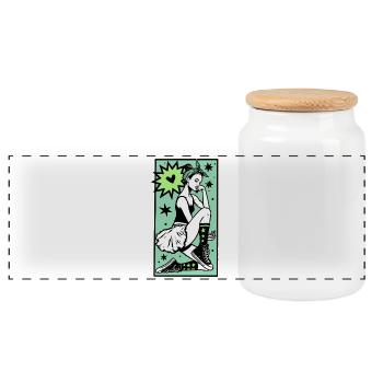 Danseuse #1 - Boîte à biscuits avec couvercle en bois - blanc - Devant
