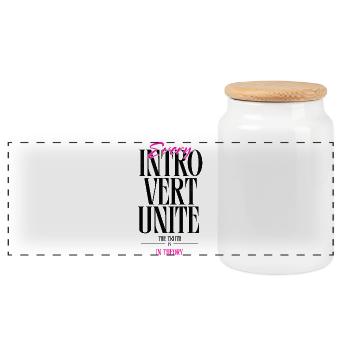 Introverti Unissez-vous - Boîte à biscuits avec couvercle en bois - blanc - Devant