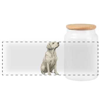 Labrador Geschenk für Hundebesitzer & Fans - Panorama Keksdose mit Holzdeckel - Weiß - Vorne
