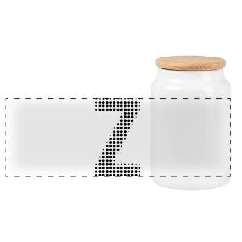 Buchstabe Z – Punktmuster Initial Design - Panorama Keksdose mit Holzdeckel - Weiß - Vorne