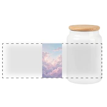 Background clouds Pink - Panorama Keksdose mit Holzdeckel - Weiß - Vorne