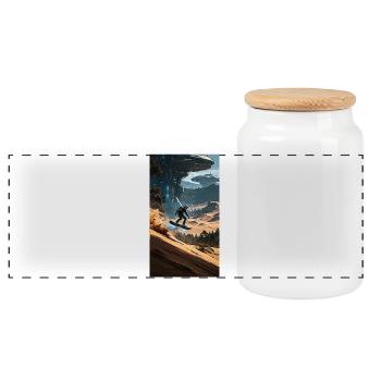 Aventure en Sandboard - Boîte à biscuits avec couvercle en bois - blanc - Devant