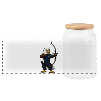 Illustration de l’archer aigle - Boîte à biscuits avec couvercle en bois - blanc - Devant