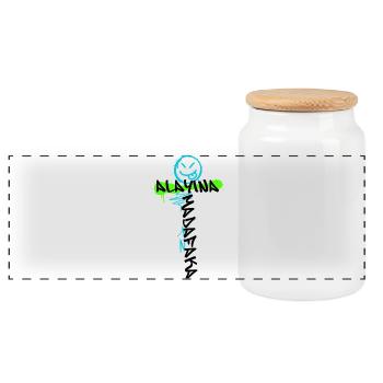 MADAFAKA - Boîte à biscuits avec couvercle en bois - blanc - Devant