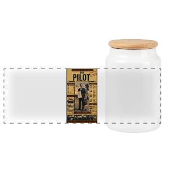 Der Pilot – ruhig bleiben, er hat eine Checkliste - Panorama Keksdose mit Holzdeckel - Weiß - Vorne