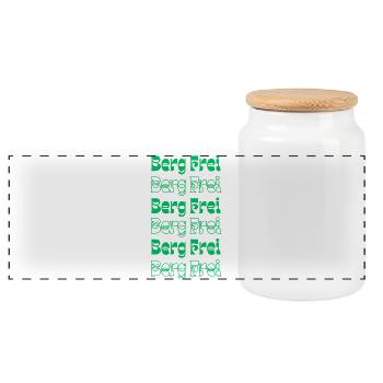 Retro Berg Frei Mountain Typography - Panorama Keksdose mit Holzdeckel - Weiß - Vorne