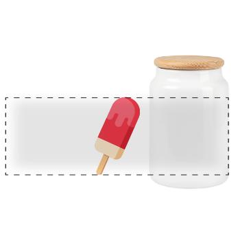 Glace - Boîte à biscuits avec couvercle en bois - blanc - Devant