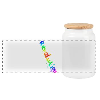 REVOLUTION (Regenbogen) - Panorama Keksdose mit Holzdeckel - Weiß - Vorne