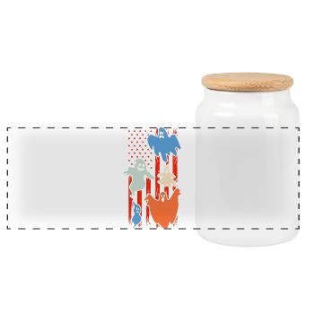 Halloween Ghost Halloween US Flag Halloween Ghost - Panorama Keksdose mit Holzdeckel - Weiß - Vorne