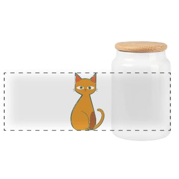 Décontracté comme un chat - Boîte à biscuits avec couvercle en bois - blanc - Devant