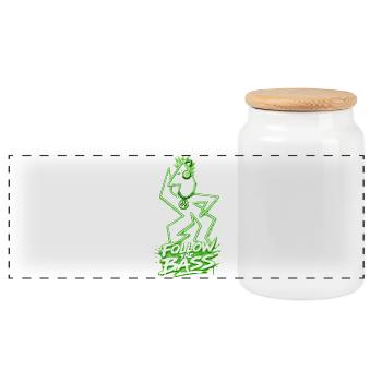 Neon Graffiti Bass Beast - Panoramic Cookie Jar with Wooden Lid - white - Front