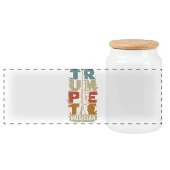 Musique Trompettiste Trompettiste Musicien Vintage - Boîte à biscuits avec couvercle en bois - blanc - Devant