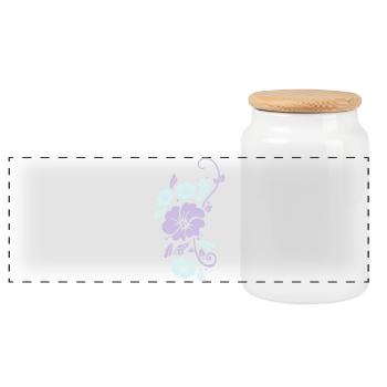 pflanzenmuster blumenmuster sommer - Panorama Keksdose mit Holzdeckel - Weiß - Vorne