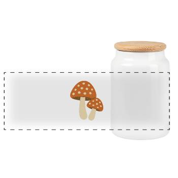 Charmante illustration de champignon pour les amoureux de la nature - Boîte à biscuits avec couvercle en bois - blanc - Devant