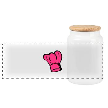 Chef - La Toque de cuisinier - cuisinier - Boîte à biscuits avec couvercle en bois - blanc - Devant