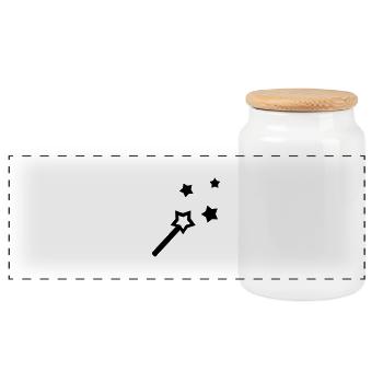 Wand - line - Panoramic Cookie Jar with Wooden Lid - white - Front