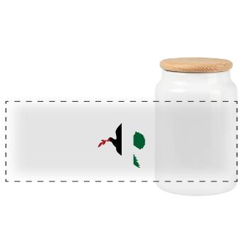 Paix en Palestine - Panoramic Cookie Jar with Wooden Lid - white - Front