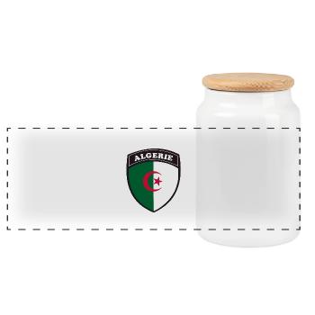 algerie blason - Boîte à biscuits avec couvercle en bois - blanc - Devant