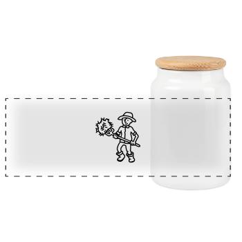 Agriculteur foin - ligne - Boîte à biscuits avec couvercle en bois - blanc - Devant