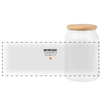 Des frites à la cantine - Boîte à biscuits avec couvercle en bois - blanc - Devant