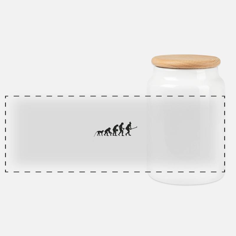 Evolution Hockey - Panorama Keksdose mit Holzdeckel - Weiß