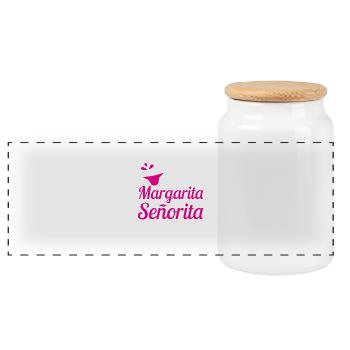 JGA - MY LAST AS MARGARITA A SENORITA - Panoramic Cookie Jar with Wooden Lid - white - Front