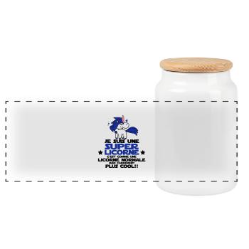 une super licorne - Boîte à biscuits avec couvercle en bois - blanc - Devant