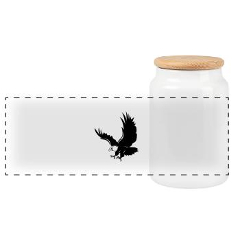 Eagle UK - Panoramic Cookie Jar with Wooden Lid - white - Front