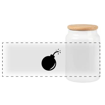 bombe_1 - Boîte à biscuits avec couvercle en bois - blanc - Devant